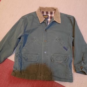 Woolrich barn jacket army green plaid lining